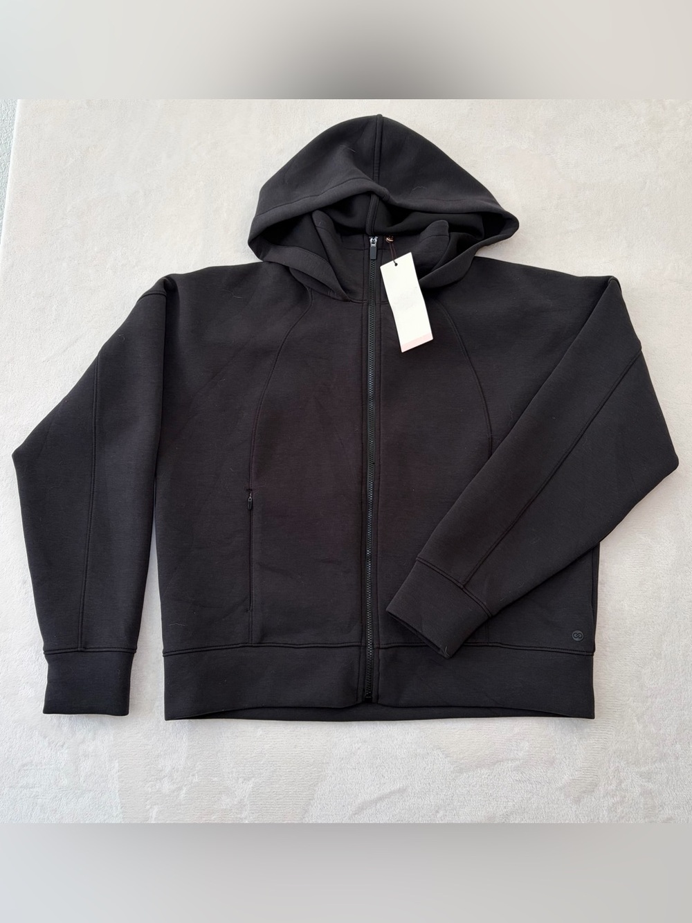 NWT CALIA Soft Scuba Clean Hoodie Jacket Womens XS Full Zip Athleisure Minimal